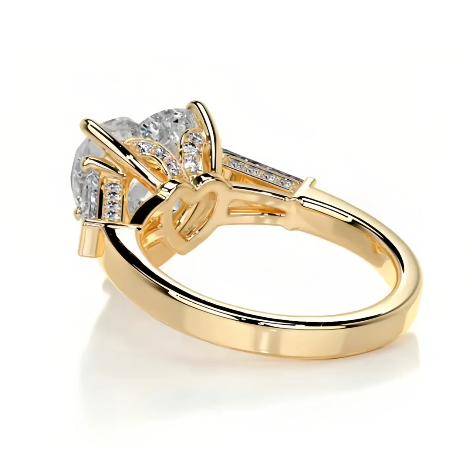 Luxury Large Carat Three Stone Moissanite Wedding Ring
