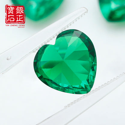 Flame Melted Lab Grown Tsavorite Heart Shape