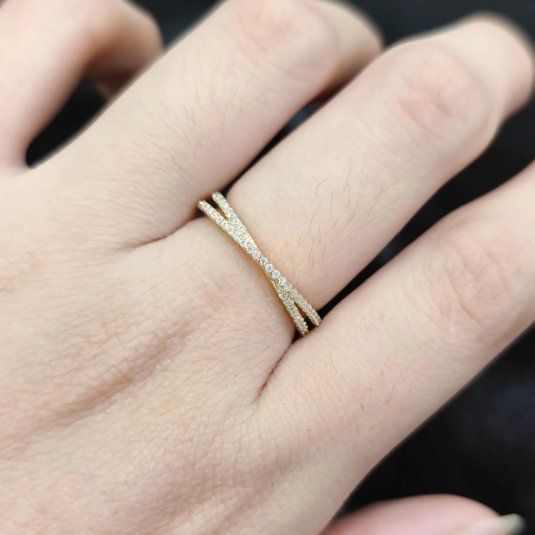 Unisex Stack Mini Lab Diamond Moissanite Rings Multi Wear