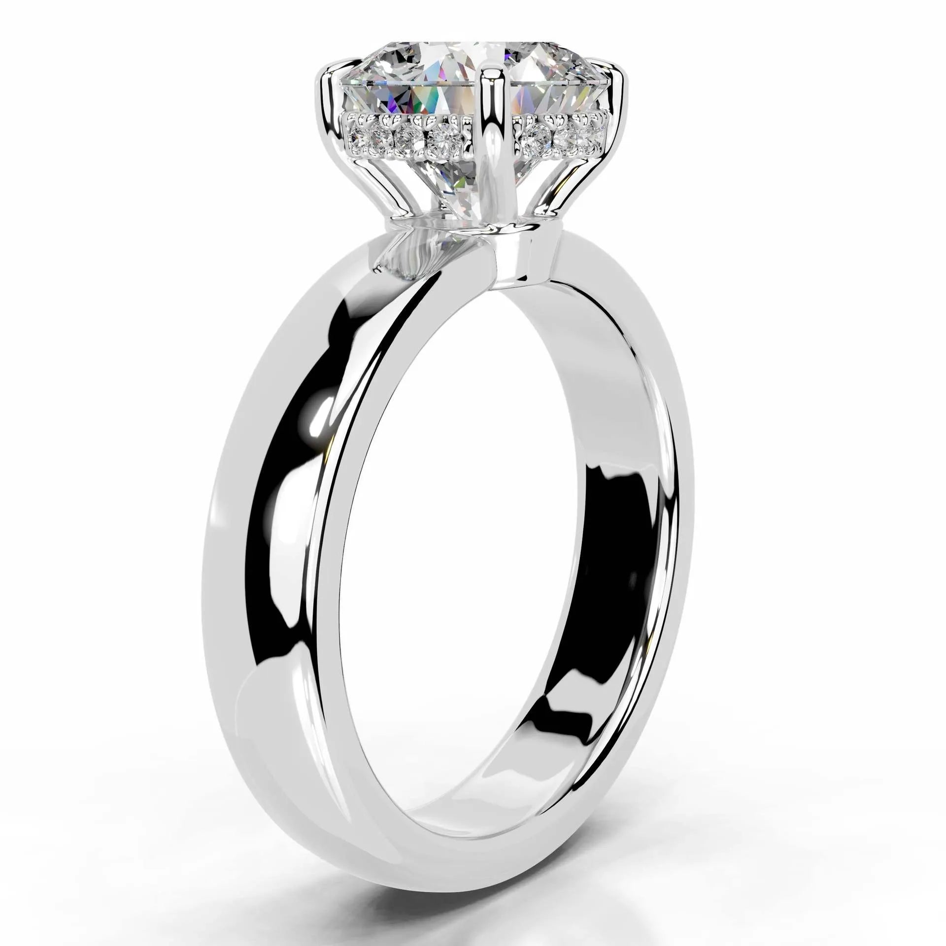 Luxury Wide Band 2CT Moissanite Wedding Ring| S925 Sterling Silver Plated 18K Gold Elegant Daily Jewelry