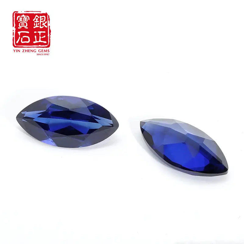 Flame Melted Royal Blue Sapphire Marquise Cut
