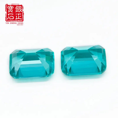 Flame Melted Paraiba Emerald Cut