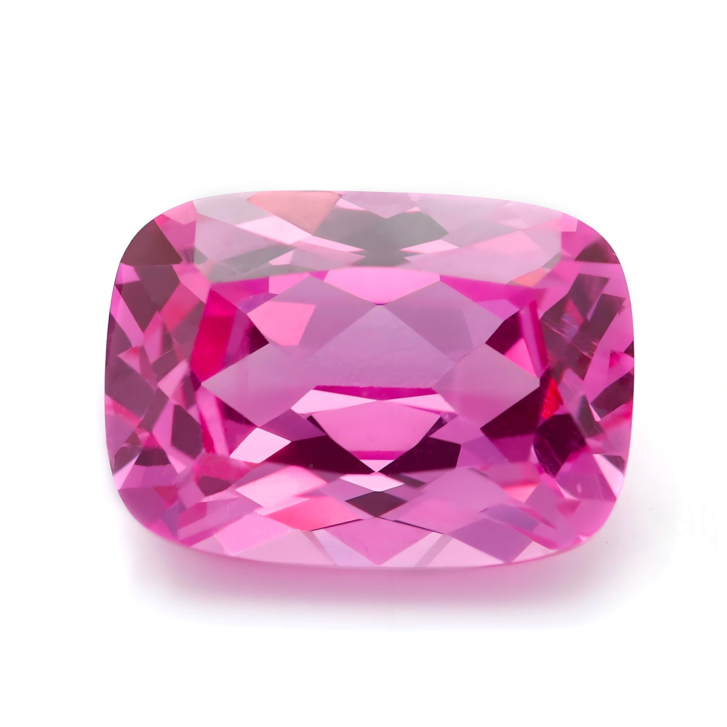 Flame Melted Pink Sapphire Stone Cushion Shape