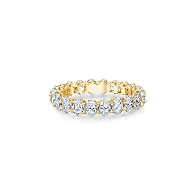 10pt 15pt 30pt 50pt Full Pave Stackable Band Ring|Light Luxury Dainty S925 Sterling Silver Moissanite Ring