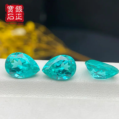 Flame Melted Paraiba Pear Shape