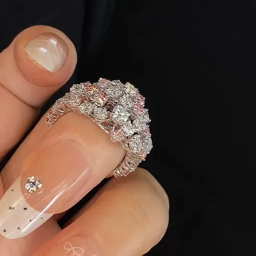 18K Gold Starry Sky Lab Grown Diamond Ring