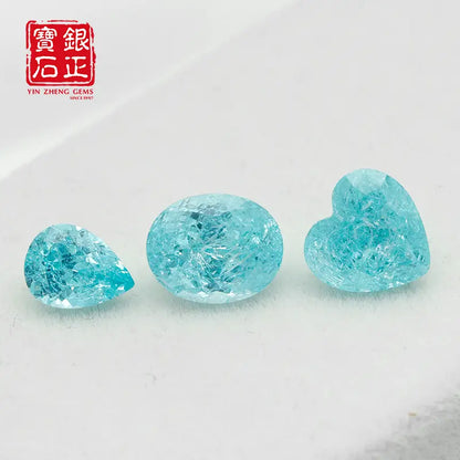 Czochralski Lab Grown Crushed Ice Paraiba Heart Shape