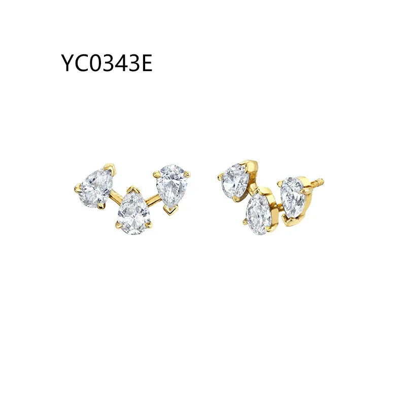 Trendy Unique Design Moissanite Earrings | S925 Silver With 18K Gold Plated
