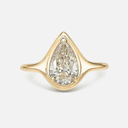 Bestseller 1~2CT Bezel Set Moissanite Wedding Ring, 18K Gold Plated S925 Silver