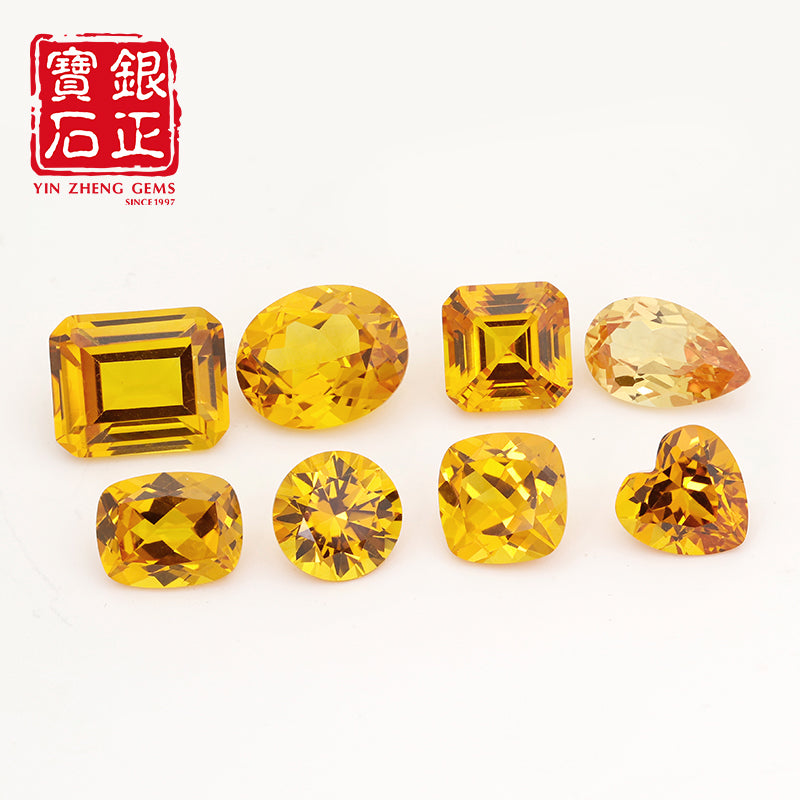Flame Melted Lab Grown Yellow Sapphire Oval Shape