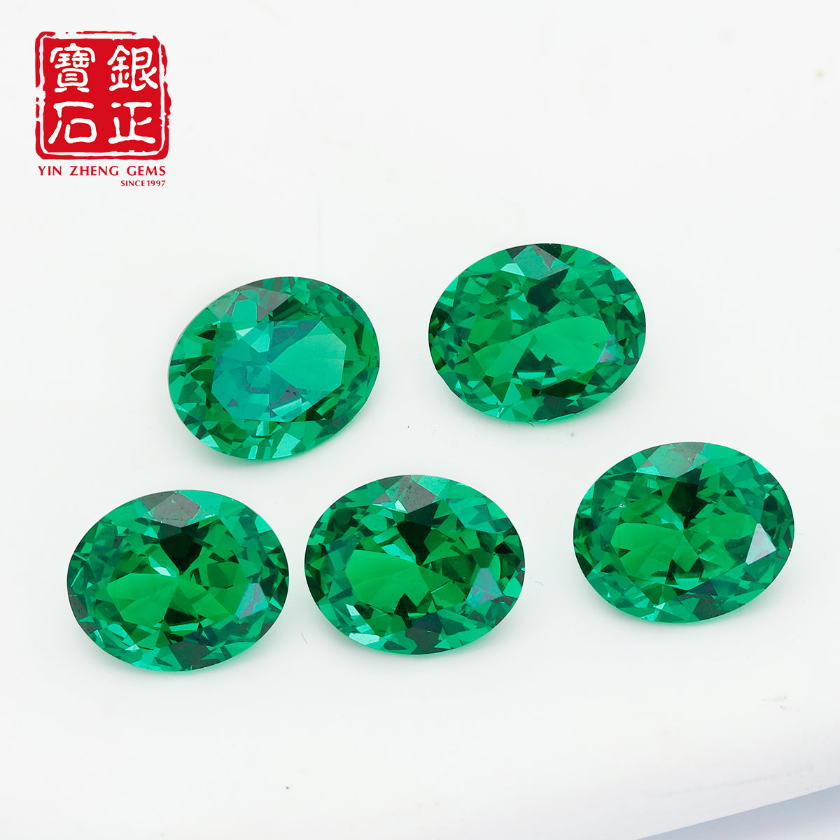 Flame Melted Lab Grown Tsavorite Oval Shape