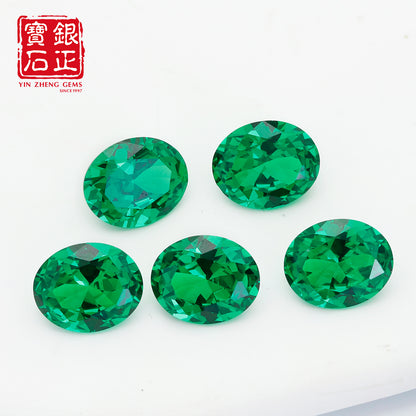 Flame Melted Lab Grown Tsavorite Oval Shape