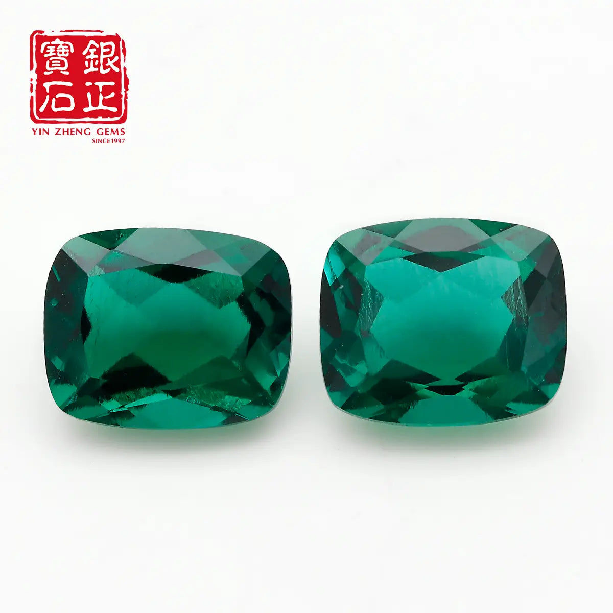 Lab Grown Zambian Emerald Cushion Shape