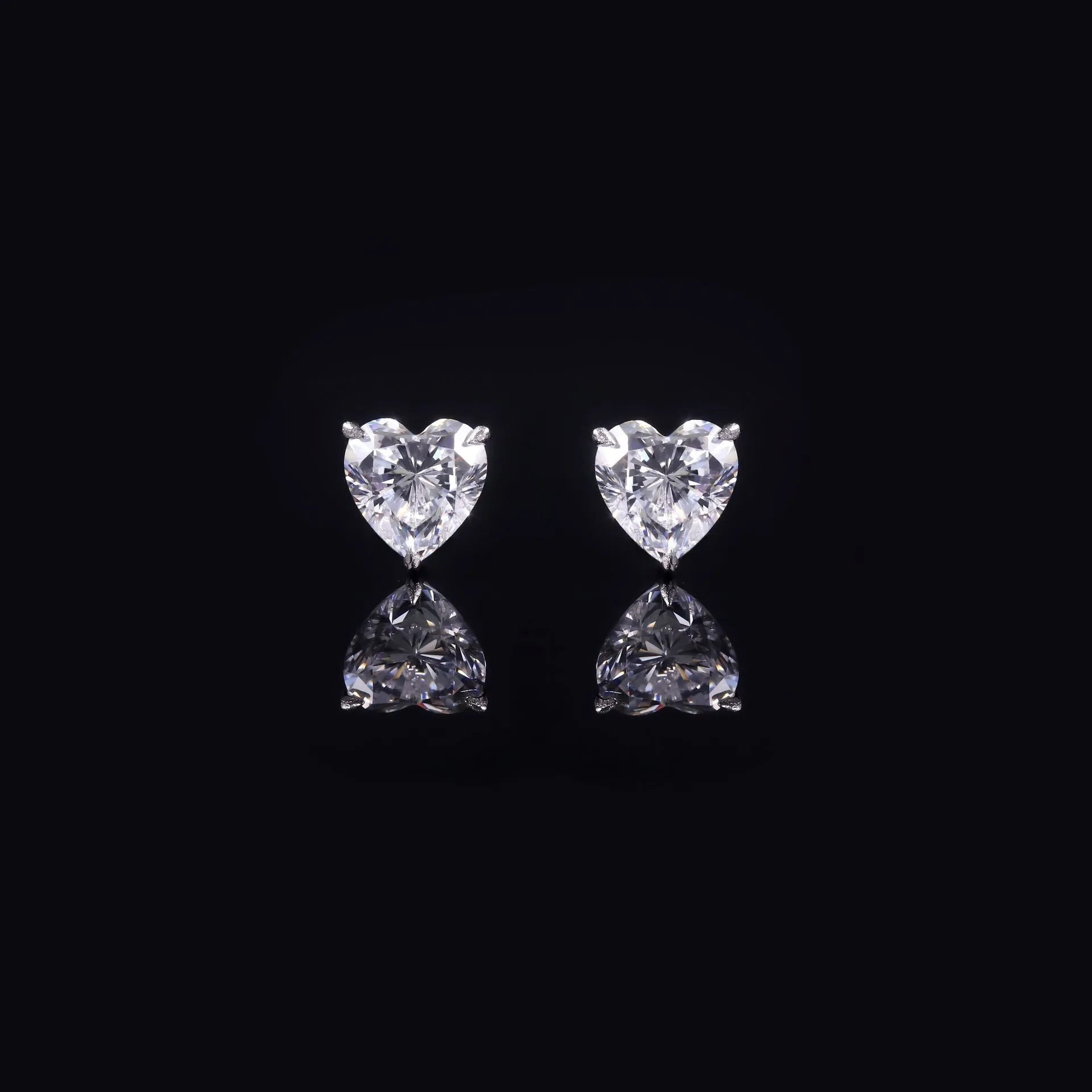 Eagle Claw Series Lab Diamond Stud Earrings, S925 Gold Plated Silver 4 Prong 0.5CT 1CT Studs