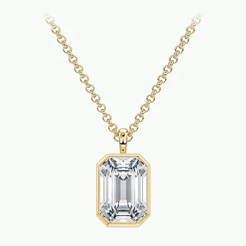 Luxury Dainty 1/2/3CT Full Bezel Moissanite Clavicle Necklace | S925 Silver With 18K Gold Plated