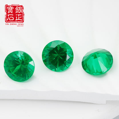 Flame Melted Lab Grown Tsavorite Round Shape