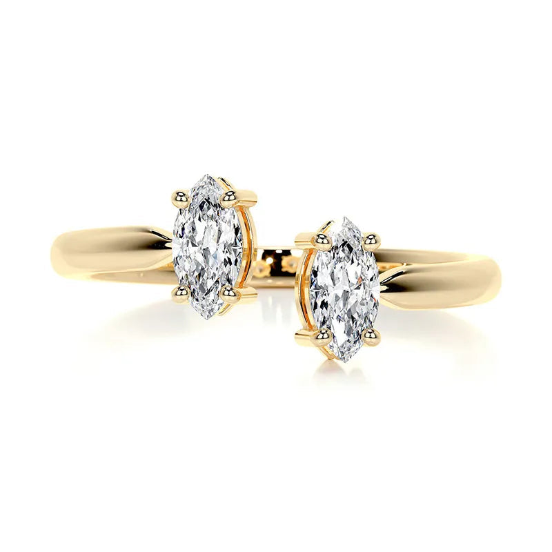 Split Shank Moissanite Gold Plated S925 Silver Ring