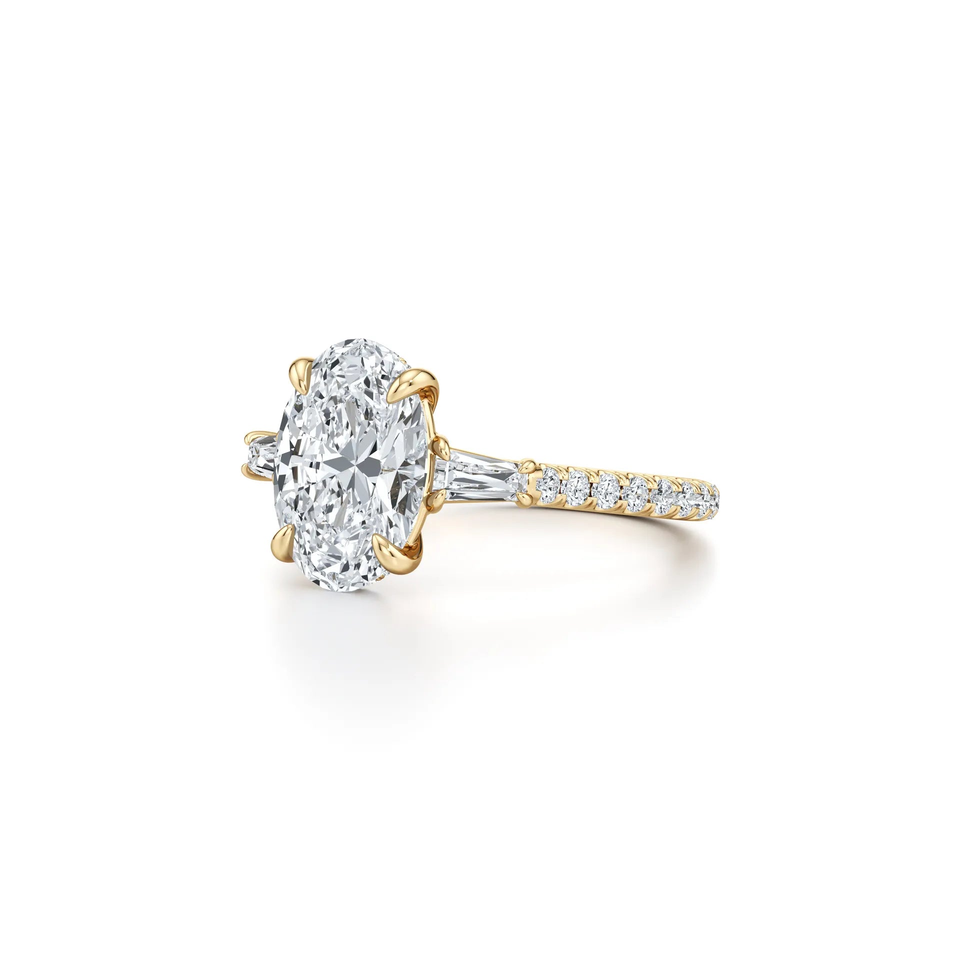 2CT Three Stone Moissanite Ring Women | 18K Gold Plated S925 Silver Luxury Engagement Ring