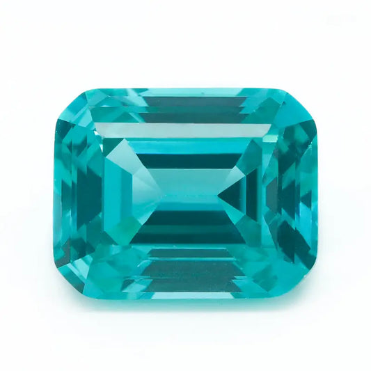 Flame Melted Paraiba Emerald Cut