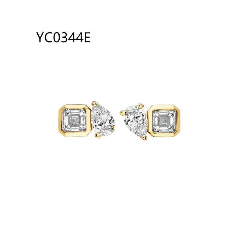 Trendy Unique Design Moissanite Earrings | S925 Silver With 18K Gold Plated