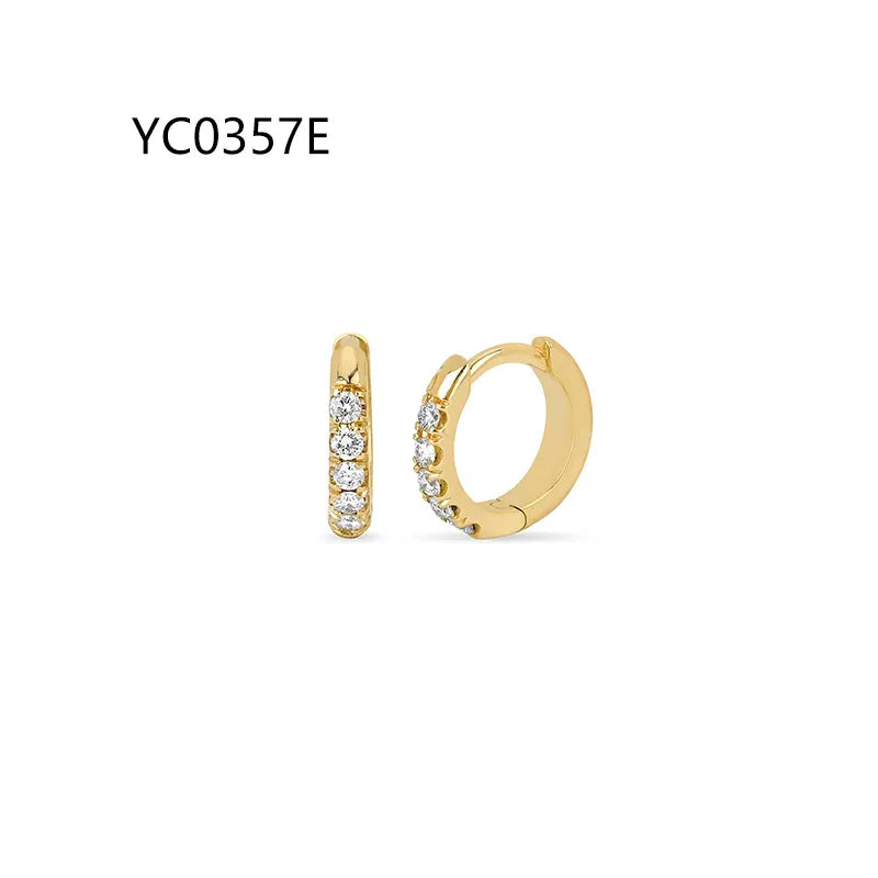 Trendy Dainty Unique Moissanite Studs & Hoop Earrings | 18K Gold Plated S925 Sterling Silver