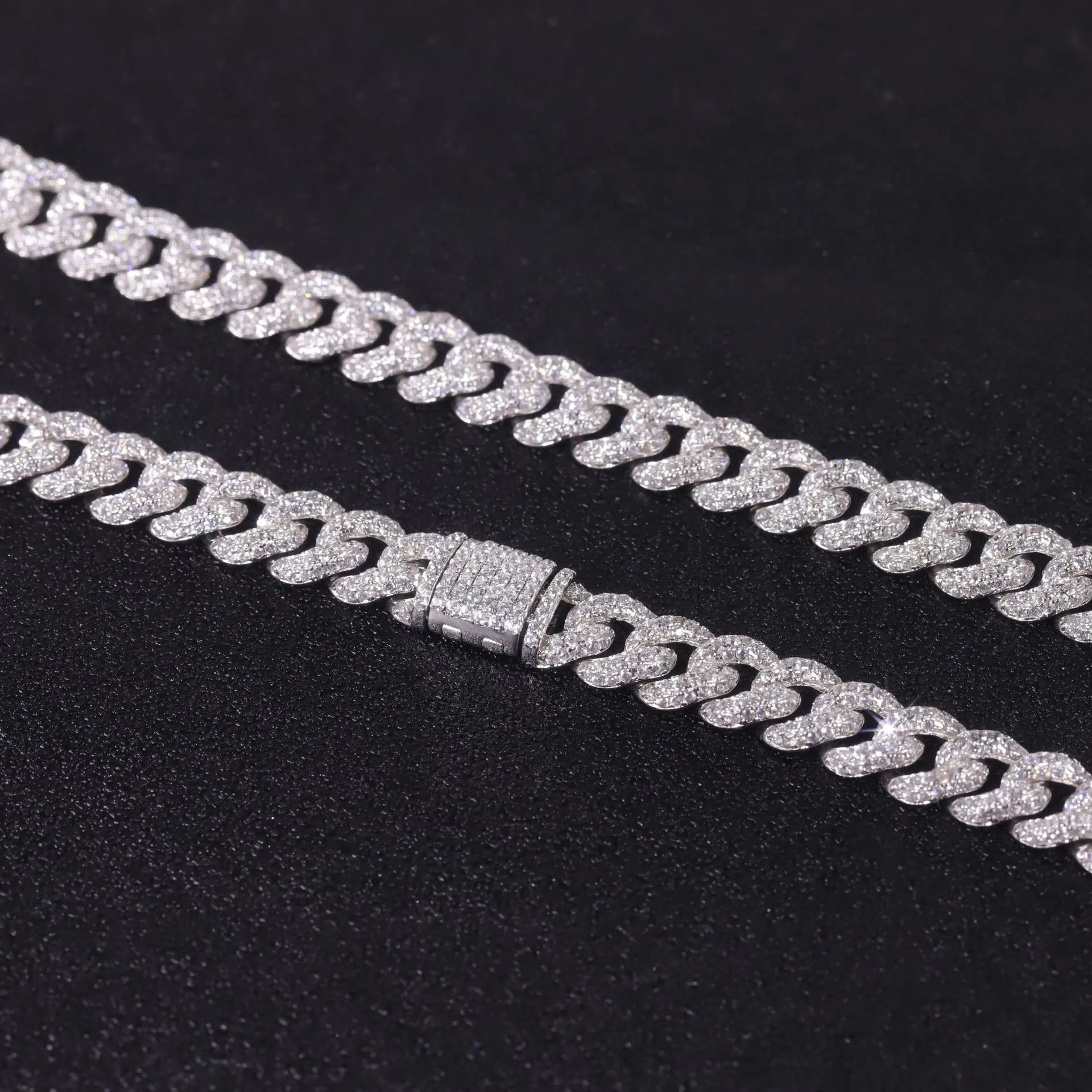 8mm Full Iced Cuban Link Necklace| Trendy Hip Hop S925 Sterling Silver Cubic Zirconia Men Chain