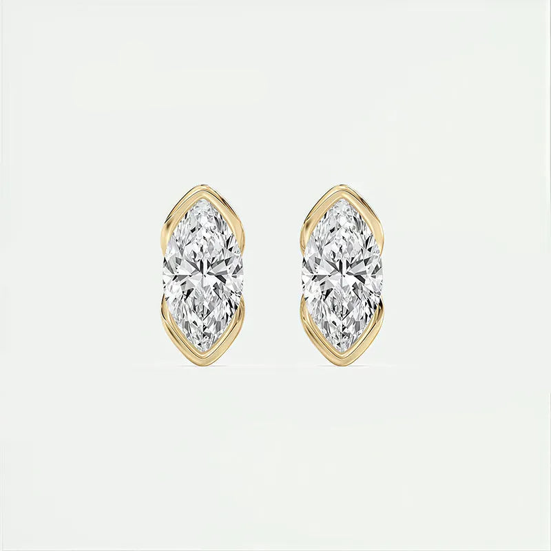 Dainty Versatile 2CT Moissanite Stud Earrings for Women |S925 Sterling Silver With 18K Gold Plated