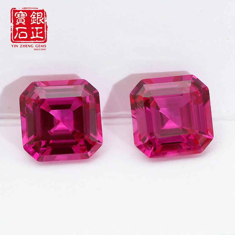 Flame Melted Pink Sapphire Asscher Cut