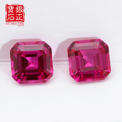 Flame Melted Pink Sapphire Asscher Cut