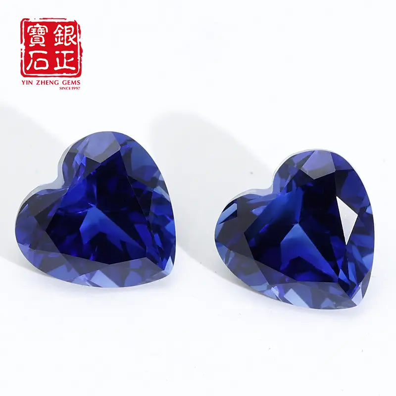 Flame Melted Royal Blue Sapphire Heart Cut
