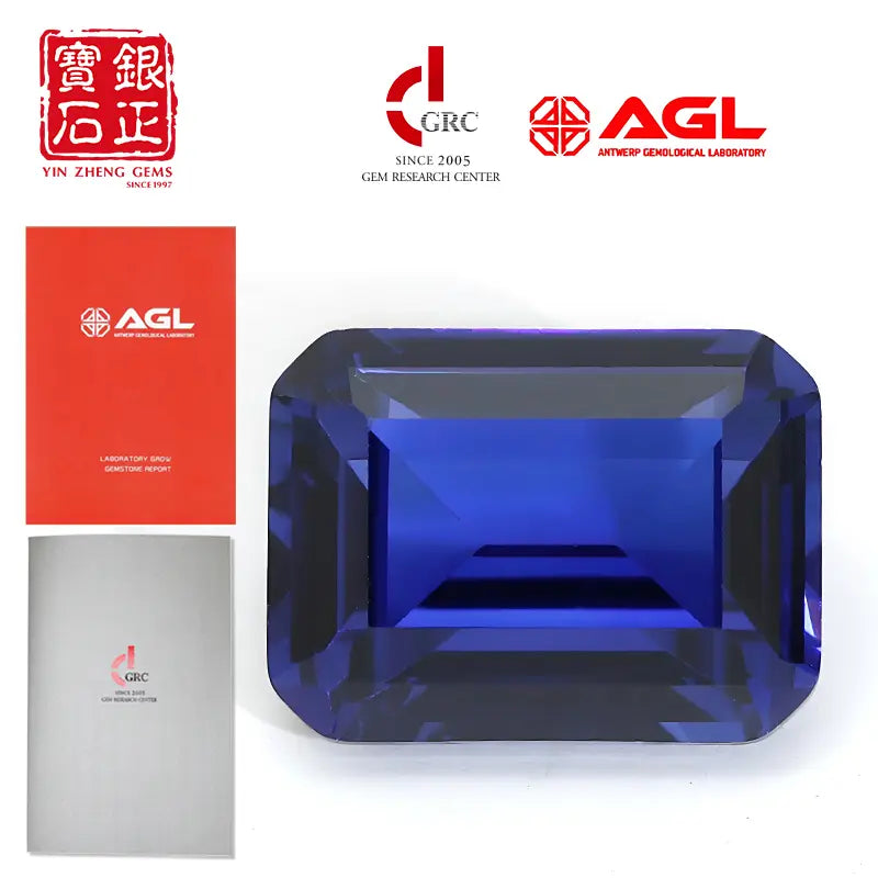 Precision Cut Royal Blue Sapphire Emerald Cut