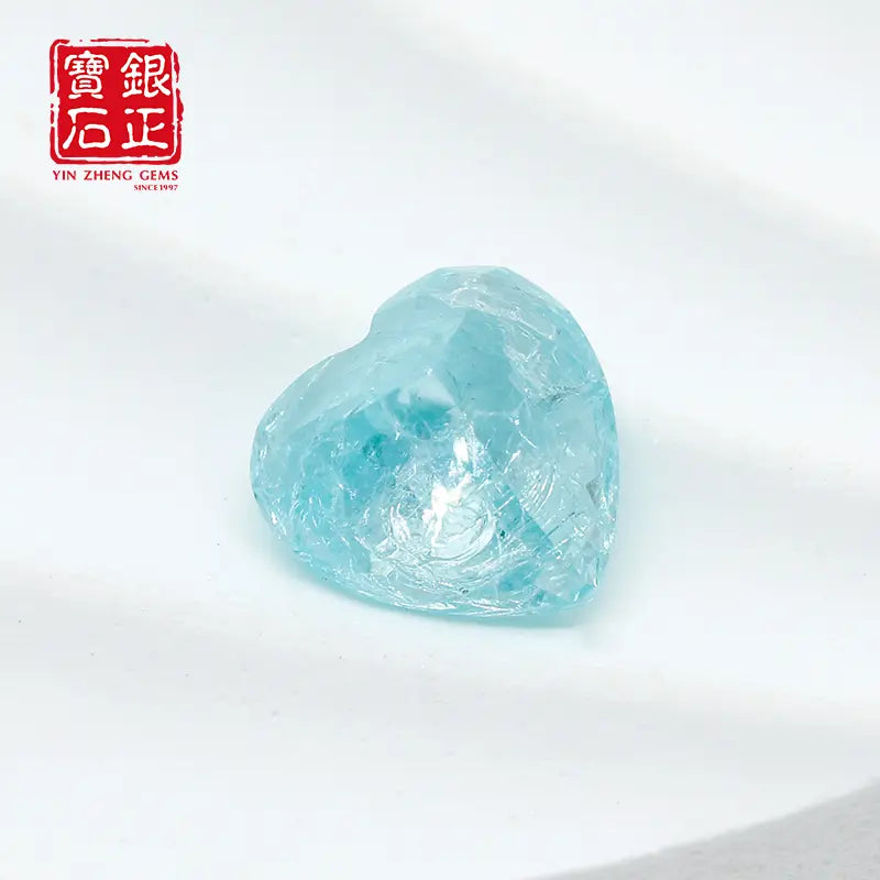 Czochralski Lab Grown Crushed Ice Paraiba Heart Shape