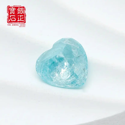 Czochralski Lab Grown Crushed Ice Paraiba Heart Shape
