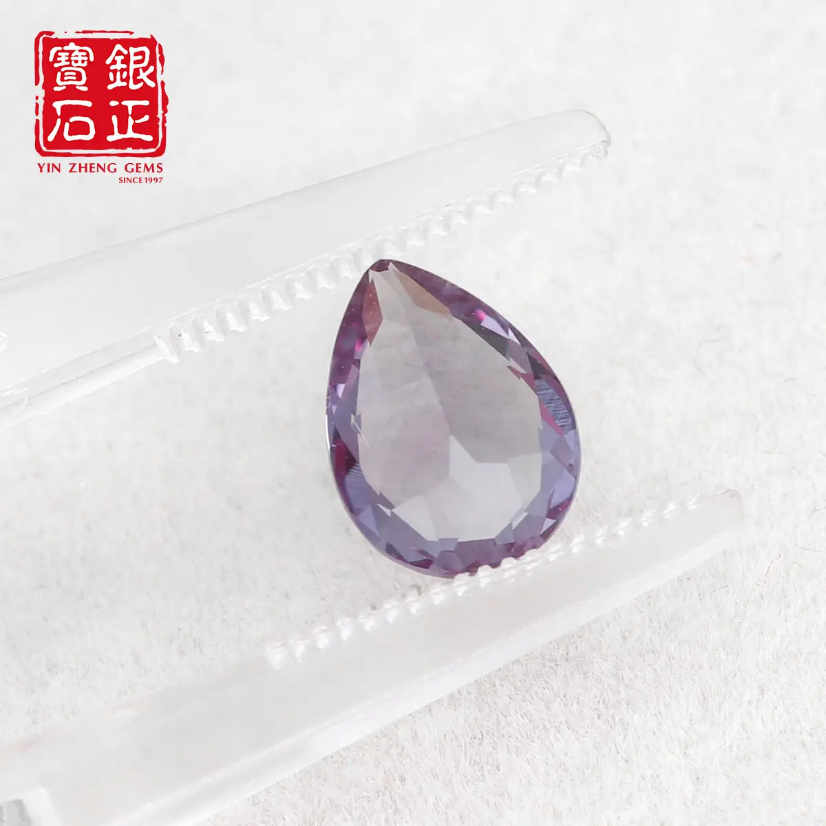 5A Lab Alexander red Corundum Pear Cut