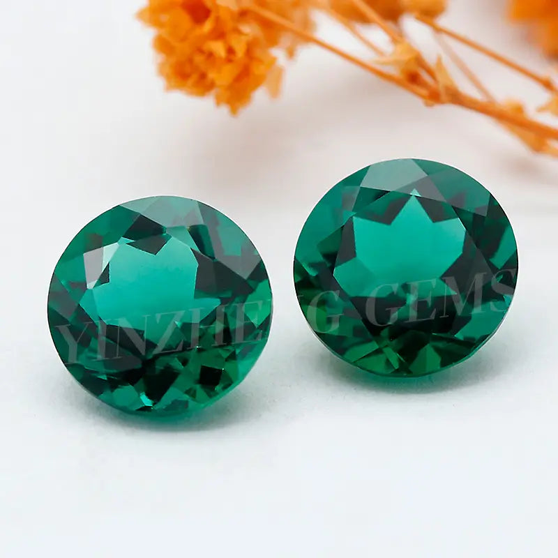 Hydrothermal Lab Zambian Emerald Cushion Round Cut