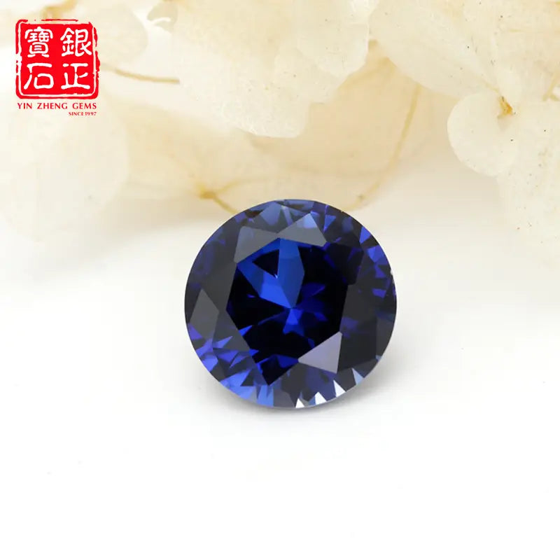 Flame Melted Royal Blue Sapphire Round Cut