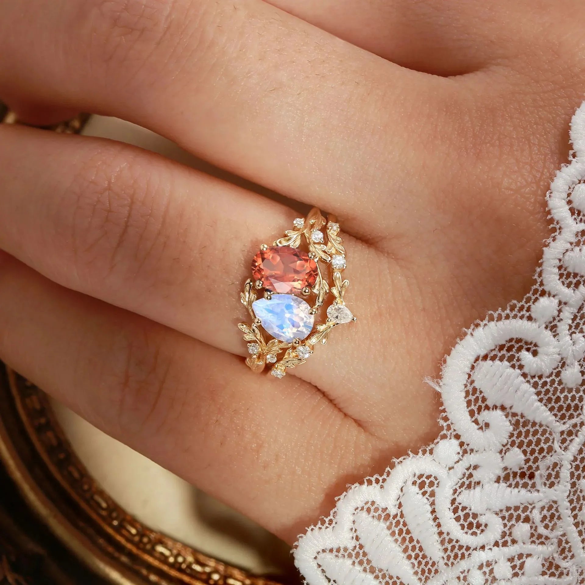 Dainty Floral Stackable Wedding Ring 3 Styles