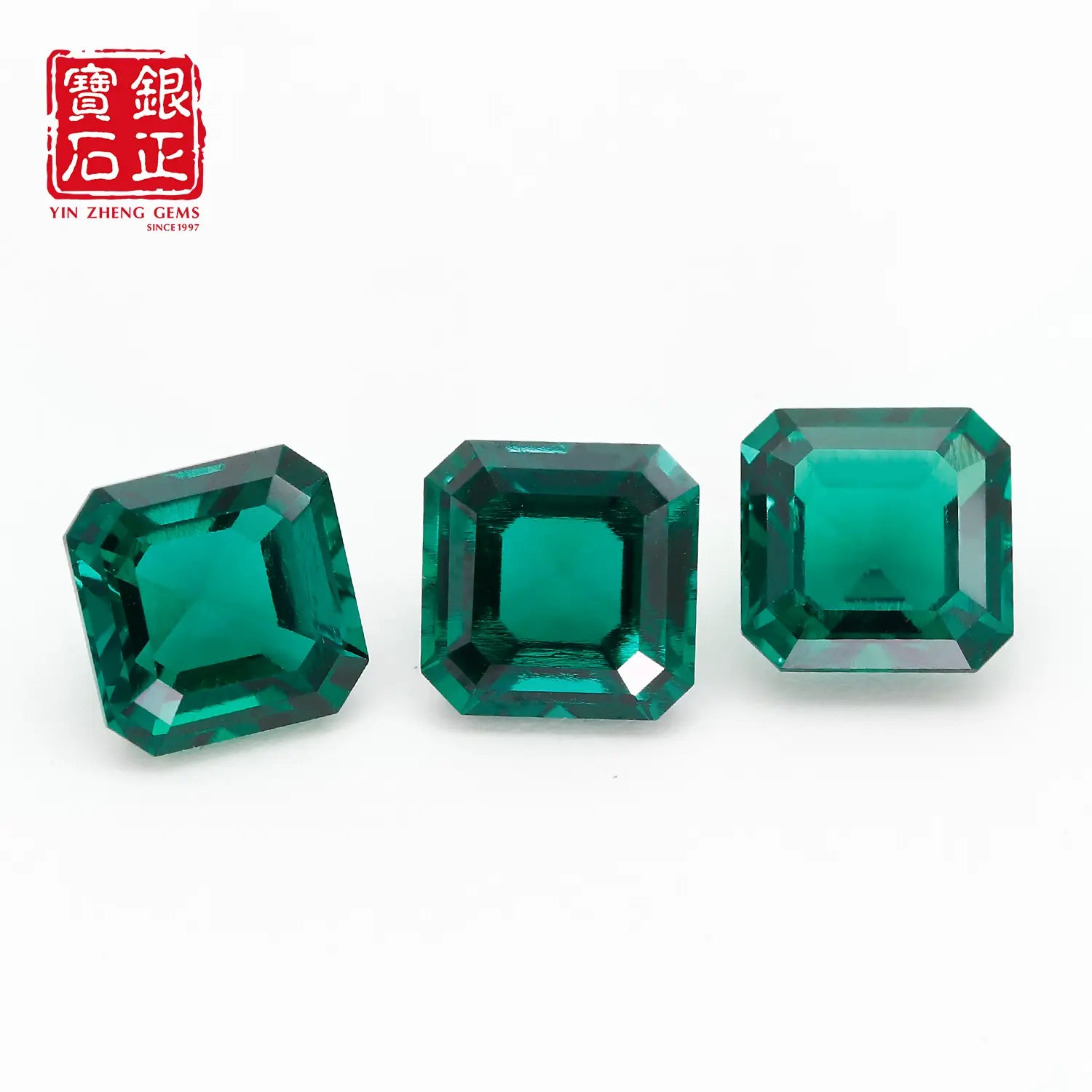 Lab Grown Zambian Emerald Asscher Cut