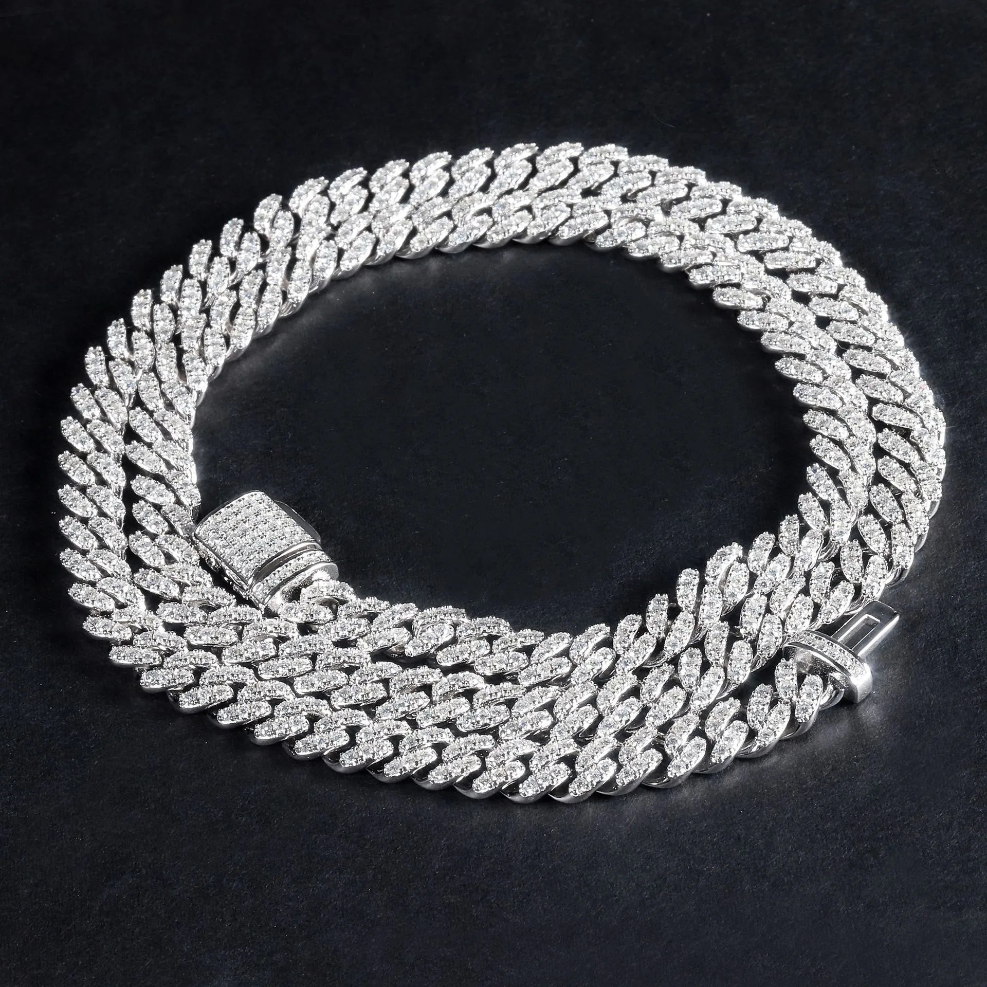 Trendy Unique Moissanite Cuban Link Necklace| 6mm Hip Hop S925 Sterling Silver 18K Gold Plated Men Chain