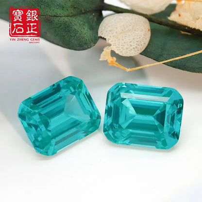 Flame Melted Paraiba Emerald Cut