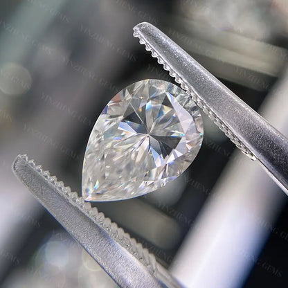 6A Grade Pear Shape D Color Moissanita