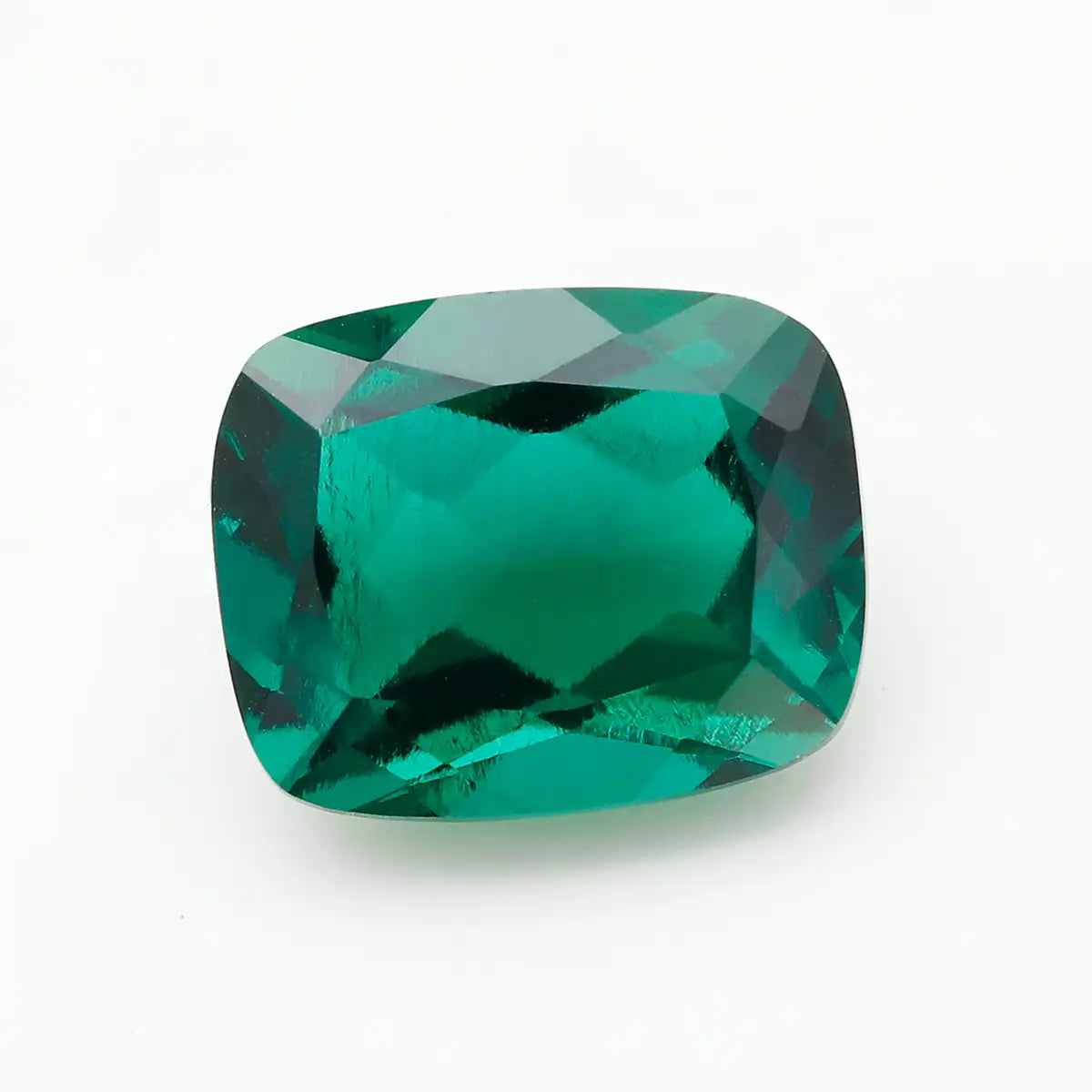 Lab Grown Zambian Emerald Cushion Shape