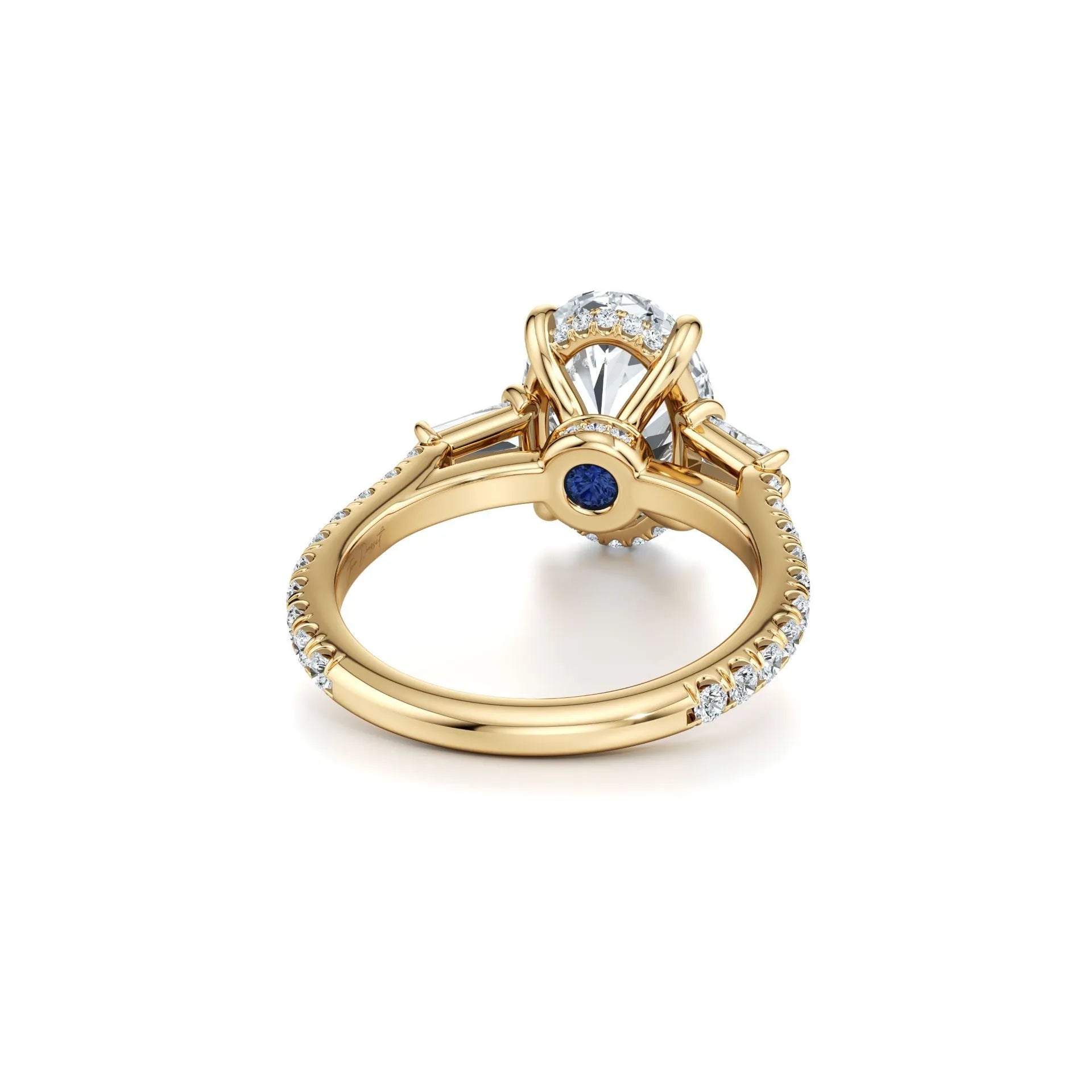2CT Three Stone Moissanite Ring Women | 18K Gold Plated S925 Silver Luxury Engagement Ring