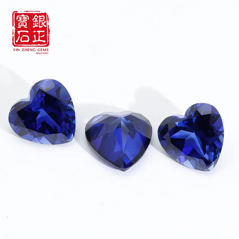 Flame Melted Royal Blue Sapphire Heart Cut