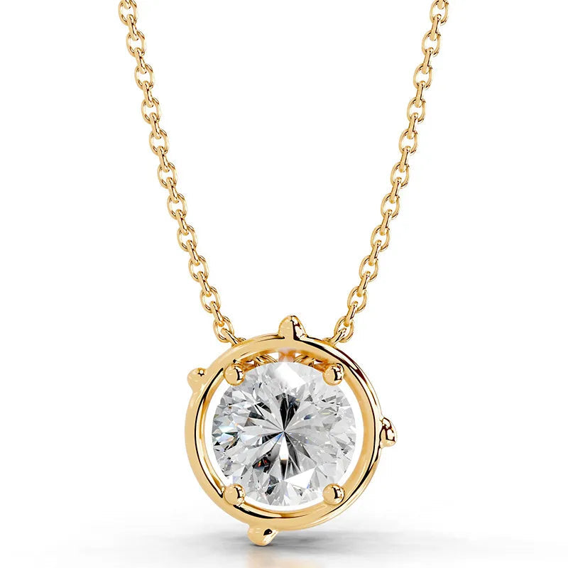 Minimalist 2CT Multi-Cut Moissanite Clavicle Necklace| S925 Silver Pendant With 6 Shapes Optional
