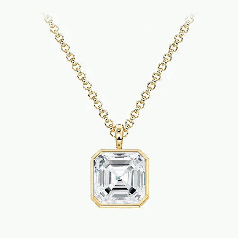 Luxury Dainty 1/2/3CT Full Bezel Moissanite Clavicle Necklace | S925 Silver With 18K Gold Plated