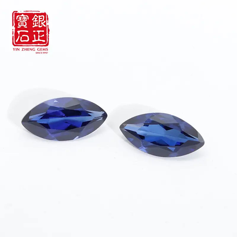 Flame Melted Royal Blue Sapphire Marquise Cut