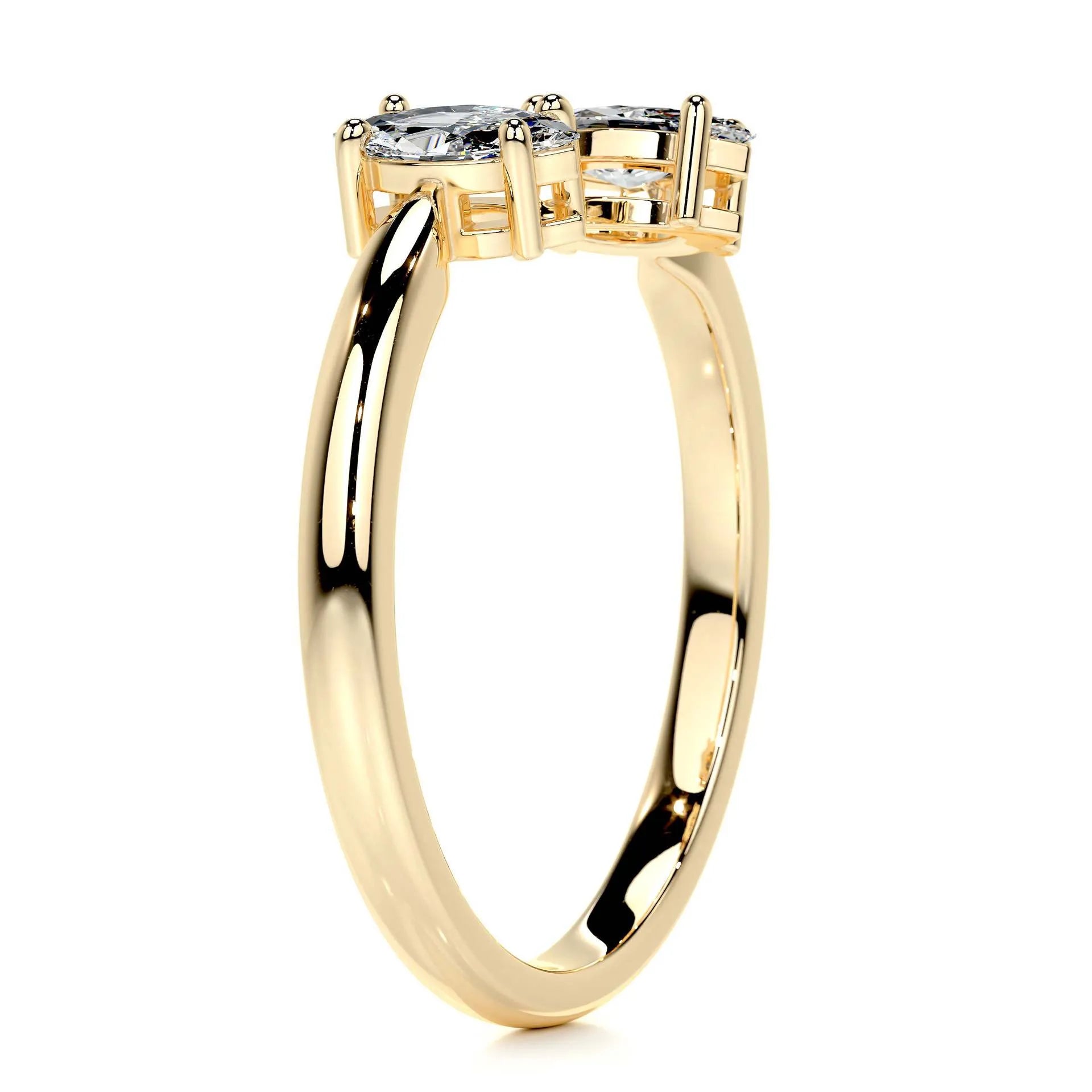 Split Shank Moissanite Gold Plated S925 Silver Ring