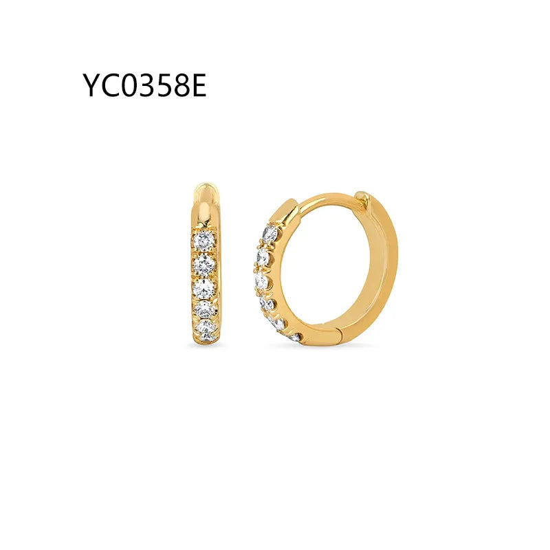 Trendy Dainty Unique Moissanite Studs & Hoop Earrings | 18K Gold Plated S925 Sterling Silver
