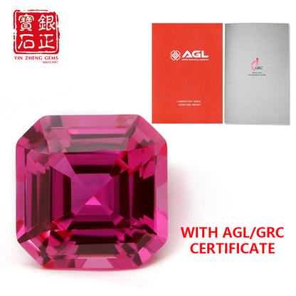 Flame Melted Pink Sapphire Asscher Cut